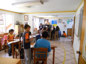 picture of the workshop 2 classroom, can you see the piano all the way in the back, next to the window?