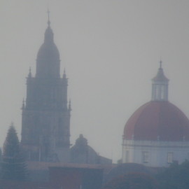 Cuernavaca Cathedral through the morning fog